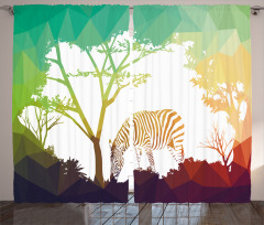 Vivid Safari Zebras Curtain