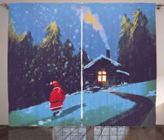 Santa Claus in Mountain Curtain