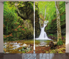 Spring Waterfall Nature Curtain