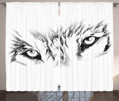 Winter Animal Wild Wolf Curtain
