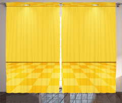 Yellow Lemon Chess Curtain