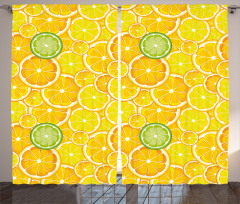 Lemon Orange Circles Curtain