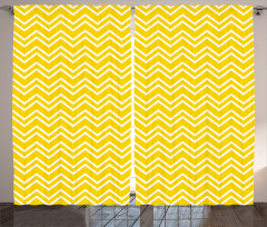 Chevron Pattern Yellow Curtain