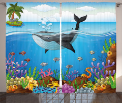 Whale in Ocean Planet Curtain