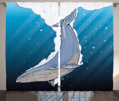 Ocean Whale Fish Swims Curtain