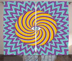 Color Hypnotic Circles Curtain