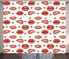 Woman Lips with Gestures Curtain