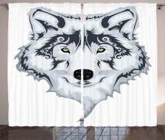 Tibal Wild Wolf Tattoo Curtain