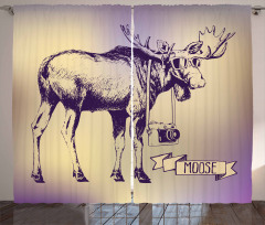 Hipster Deer with Camera Curtain