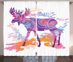 Trippy Vivid Deer Curtain