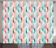 Dotted Bars in Colorful Style Curtain