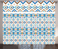 Geometric Native Aztec Motifs Curtain