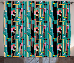 Quirky Modern Geometric Art Curtain