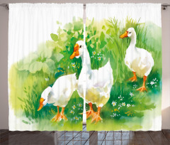 Goose Farm Lake Plants Curtain