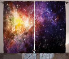 Outer Space Nebula View Curtain