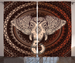 Oriental Elephant Head Curtain