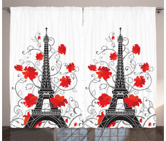 Romantic Paris Art Curtain