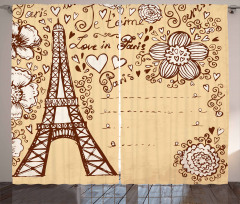 Love in Paris Flowers Curtain