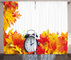Autumn Leaves Clock Curtain