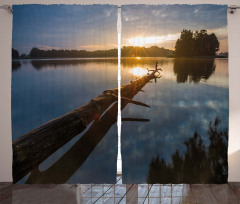 Lake in Poland Sunny Day Curtain