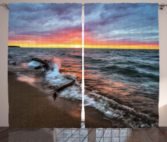 Sunset Horizon Lake Curtain