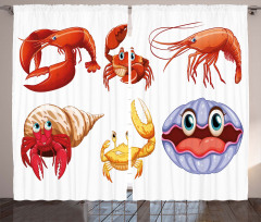 Crab Hermit Crab Lobster Curtain