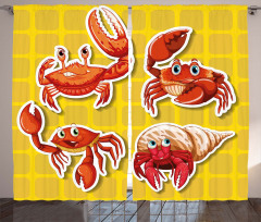 4 Different Crabs Curtain