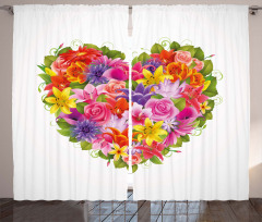 Flower Rose Leaf Curtain