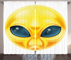Alien Space Smiley Face Curtain