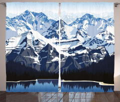 Mountain with Snow View Curtain
