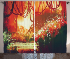 Modern Autumn Forest Curtain