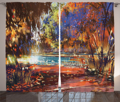 Painting Nature Pond Curtain