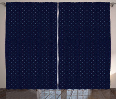 Blue Dots Retro Style Curtain
