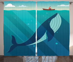 Sailor Whale with Rays Curtain