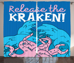Kraken Motivation Words Curtain