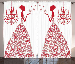 Monochrome Butterfly Princess Curtain