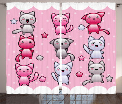Funny Japanese Doodle Curtain