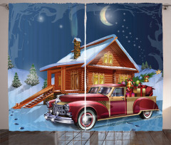 Wooden Lodge Truck Curtain