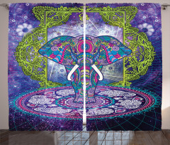 Mandala Out Space Image Curtain