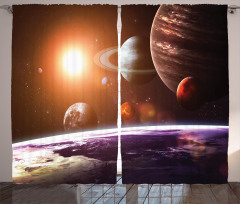 Space View Solar System Curtain