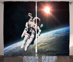 Astronaut with Sun Beams Curtain