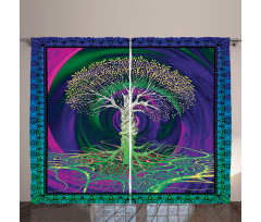 Digital Psychedelic Art Curtain