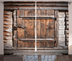 Rustic Wooden Door Curtain