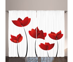 Vivid Rose Flower Petal Curtain