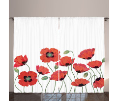 Natural Poppy Garden Curtain