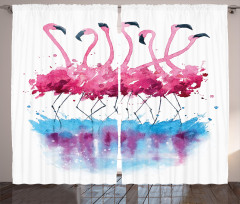 Flamingo and Bird Curtain