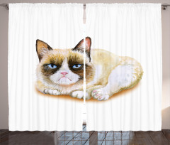 Grumpy Angry Cat Love Curtain