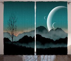 Night Sky on Mountain Curtain