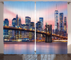 Sunrise in Brooklyn Bridge Curtain
