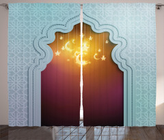 Arabic Signs and Stars Curtain